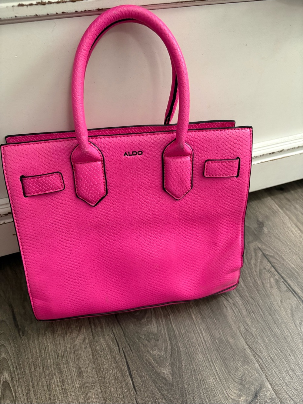 ALDO Bright Pink Structured Tote with Dual Top Handles